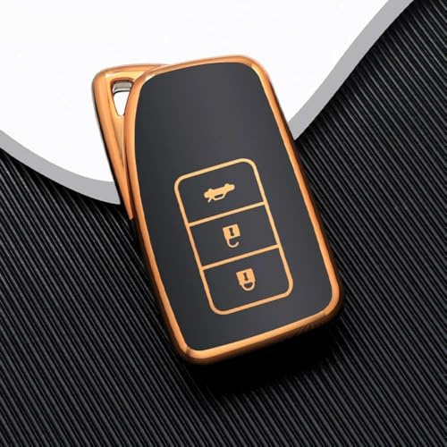 Auto-Smart-Schlüsselanhänger, Schlüsselkasten, Zubehör, Keyless Entry Fernbedienung, Befestigung, Schlüsselhülle, für Lexus NX GS RX IS ES GX LX RC IS UX 200 260 350 LS 450H (3 Tasten, schwarz)