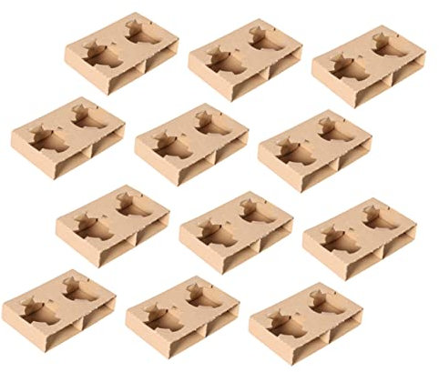 GOOHOCHY 50piezas Unidades Porta Vasos De Cartón Corrugado Para Tazas Soporte Para Transporte De Bebidas Para Cafeterías y Comida Para Llevar