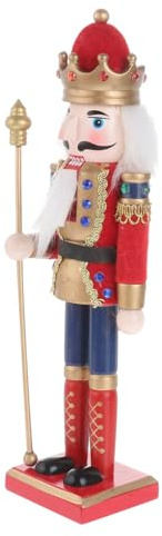 iplusmile Adorno de Navidad Nutcracker de Madera Roja y Blanca Muñeco de Soldado de Navidad para Decoración y Árbol Figura Festiva Artesanal de para y Celebraciones