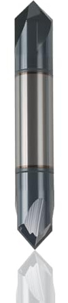 XYunEnZ Double-Ended Chamfer End Mill, 3/8 Diameter 90° V Groove, 4 Flutes, 2-1/2 OAL AITiN Coated, HRC45 Hardness for Metal, Wood & Plastic