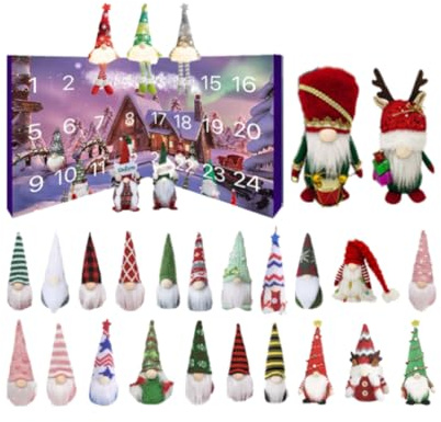 Wichtel Adventskalender 2025, Weihnachten Countdown Kalender mit 24 Stück Wichtel Figuren, Weihnachts Adventskalender 2025, Gnome Plüsch Spielzeug für Jungens, Mädchen, Kinder Und Erwachsene (B)