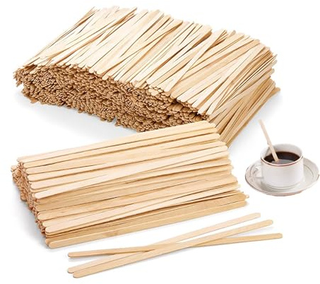 1000 Stück Kaffee Rührstäbchen 14cm Rührstäbchen Holz | Einweg Holzstäbchen zum Umrühren von Kaffee, Tee & Heißgetränken – Ideal für Büro, Café & Partys