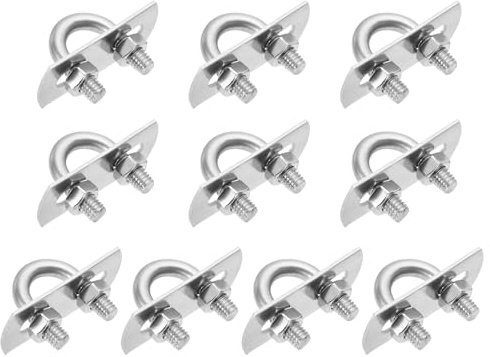 sourcing map Pernos en U redondos M6, 10 juegos de 13 mm, ancho interior de 30,7 mm de largo, perno de abrazadera en U de acero inoxidable 201 con placas y tuercas para automóvil, remolque, sendero de