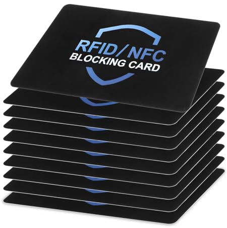 DOPENSPI 10 Stück RFID Blockierkarten, Schutz Gegen Funk Datenverlust RFID/NFC Blocker Karte Ultradünne für Brieftasche Debitkarten, Kreditkarten Reisepässe Identitätsdiebstahl Prävention(Schwarz)