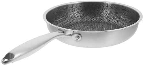 Artibetter Padella Wok Antiaderente in Acciaio Inox 28 CM Manico Wok a Nido D’Ape per Cucina su Fornelli a Gas ed Elettrici Pentola per Friggere Uova e Verdure Accessorio Pratico per Uso