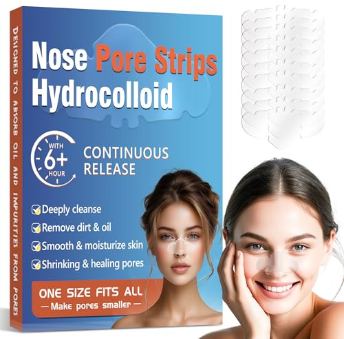 HuakChai Patch Point Noir - 20 Nose Pore Strips hydrocolloïdes pour déboucher et rétrécir les pores, absorber le sébum et éliminer l'acné, prévenir les points, Patch Point Noir nez tous types de peau