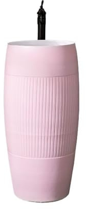 Piédestal peu encombrant Lavabo sur pied en céramique for salle de bain avec robinet et kit vidange