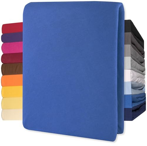 CelinaTex Lucina Lenzuolo Elasticizzato Topper spessori per Letto Contenitore Cotone 180x200-200x200 cm Blu Royal