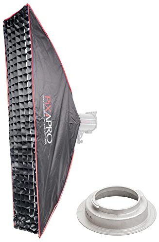 PIXAPRO 30x140cm 1x4.5ft Broncolor (B) Easy Quick Set Up Softbox Umbrella Open Strip Soft Box Long Diffuser Grid Softbox Studio Photo Rim Lighting Lightbox Portrait Product Photography (30x140cm)