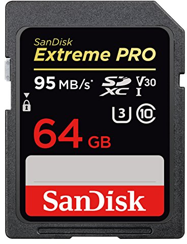 SanDisk Extreme PRO SDXC Memory Card up to 95 MB/s, Class 10, U3, V30 - 64GB