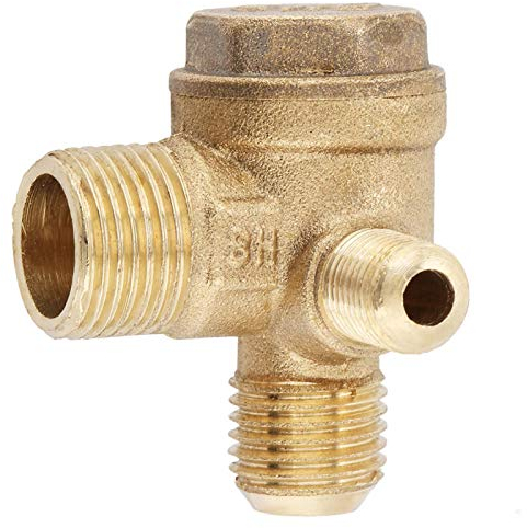 Compresseur D'air Clapet, 20 x 14 x 10mm Clapet Anti-retour 3 Ports en Laiton Filetage Mâle Valve de Compresseur d'air, 90 Degrés Accessoires Pneumatiques de Tube Connecteur Pièces de Rechange
