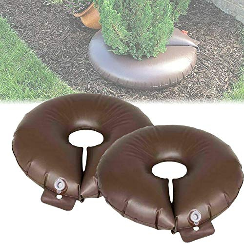 HEZHU Bewässerungsring Baumbewässerungsring Bewässerungbeutel 15 Gallonen Baum Bewässerungssack braun Bewässerung Bewässerungssystem Wasserring für Bäume Buschbäume (2PCS)
