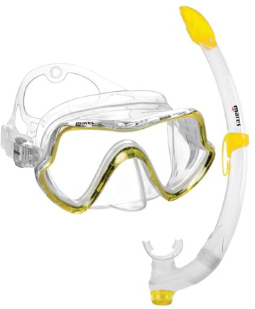 Mares Combo Pure Vision - Set de Snorkel Adulto con máscara de Silicona, Tubo Semi-seco Breezer y válvula de Purga, Ideal para Buceo y exploración