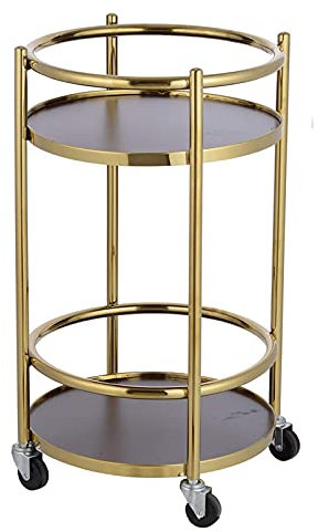 SGSG Barwagen Runder Barwagen, Barwagen Rollender Servierwagen, für Home Kitchen Club, Home Mobile Kitchen Servierwagen, Servierbarwagen (Titanium Gold)