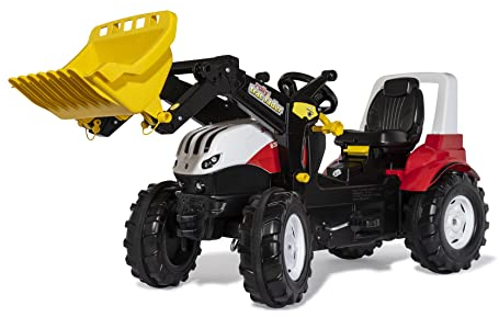 Rolly Toys rollyFarmtrac Steyr 6300 Terrus CVT 730001 (von 3-8 Jahre, Flüsterlaufreifen, längen-und höhenverstellbarer Sitz), rot