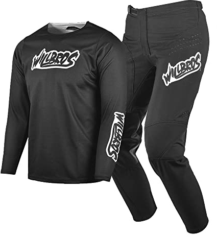 Willbros Youth Jersey Pant Combo Kids MX Motocross Gear Set Racewear Off-road MTB ATV Motorcycle Child Black YXL