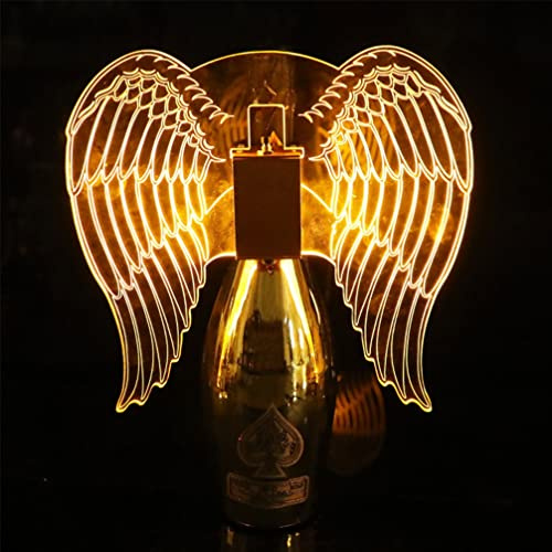 HOTRA Decorazione per Bottiglia di Vino Illuminata a LED Sfarfallio Portabottiglie di Birra Incandescente per Discoteca Bar Discoteca Party (Color : Geel, Size : Angel)