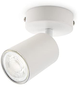Lampada da soffitto a LED 1 fiamma, rotante e girevole Faretto da soffitto Spot da parete GU10 (senza sorgente luminosa) Retro/Vintage Luce da soffitto 230V Bianco per soggiorni Camere da letto Cucine