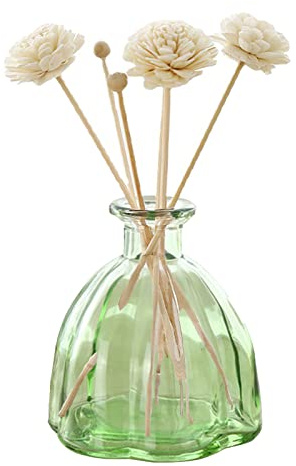 LIBOOI Refillable Clear Glass Diffuser Bottle - Aromatherapy Jar Container for DIY Replacement Reed Diffuser Sets - Essential Oils Craft Decor