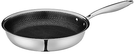 MÄSER Padella antiaderente Hestia, 24 cm, rivestimento a nido d'ape di alta qualità, materiale multistrato per una migliore distribuzione del calore, adatta per induzione, acciaio inox