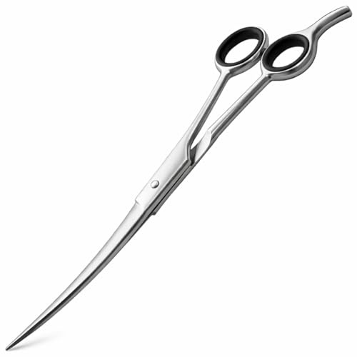 8.5 Curved Shears for Dog Grooming Scissors | Heavy Duty Large & Sharp Pet Grooming Scissors for Dogs UK