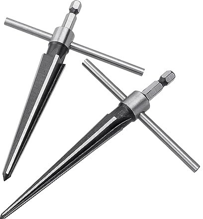Tapered Reamer, Bestgel 2Pcs 3-13mm & 5-16mm Straight Flute T Shape Hand Tapered Reamer Handle Drilling Tool