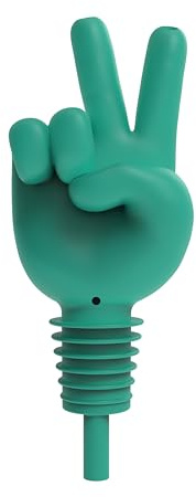Winkee Peace Hand Flaschenausgießer | Weinflaschenausgießer Spirituosen | Flaschenverschluss aus Silikon | Schnapsausgießer | 2-in-1 Weinausgießer | Geschenk zu Weihnachten, Party