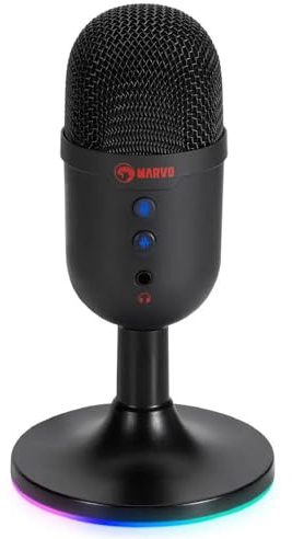 Marvo Scorpion MIC-06 Blast 40 USB RGB Noise Cancelling Wired Microphone Black