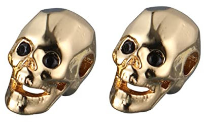 Operitacx 2stücke Punk Schädel Kopf Aus Kreative Accessoires Für Schuhe Taschen Gürtel Und Bekleidung Vielseitige Deko Für Armbänder Und Schmuck Goldene Für Individuelle Gestaltung