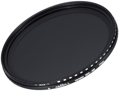 QUARKZMAN Filtro de Lente Variable de Densidad Neutra ND2-400 Filtro de Lente de Densidad Neutra Circular de 77mm Filtro de Escala de Grises para Fotografía de Cámara Lente