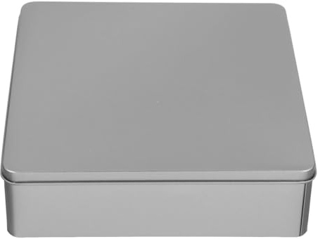 MAGICLULU Quadratische Aufbewahrungsbox, Blechdose eckig 20x20x5,5 cm | Keksdose Blechdose mit Deckel, Metallbox für Plätzchen Kuchen Gebäck sowie Süßigkeiten