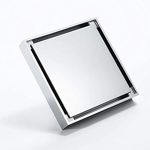 NSTVVEE Scarico per Pavimento Doccia, Scarico per Pavimento Quadrato in Acciaio Inox 12x12 cm, Filtro per Capelli per Doccia, scarichi antiodore per Cucina