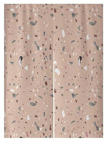Küchenvorhänge Braungraues Graffiti Scheibengardinen Polyester Vorhänge Kurz Waschbar Raumteiler Vorhang Türvorhang Langlebig Küchenvorhang Kurze Gardinen Verdickung Tür Vorhang 80x140cm