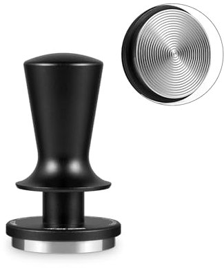 MHW-3BOMBER 51mm Coffee Tamper, Espresso Spring Loaded Tamper with Ripple Base, Coffee Hand Tampers fit 51mm Portafilter, Self Leveling Espresso Machine Tampers for Barista,T5999-OS