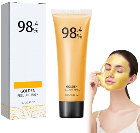 Gold Foil Peel-Off Mask, 24k Gold Gesichtsmaske Anti-Falten Goldene Abreißmaske, Moisturizing Anti-Wrinkle Face Mask, Anti-Aging Face Mask Zur Hydratation, Anti-Falten-Wirkung,Reinigung Und Aufhellung