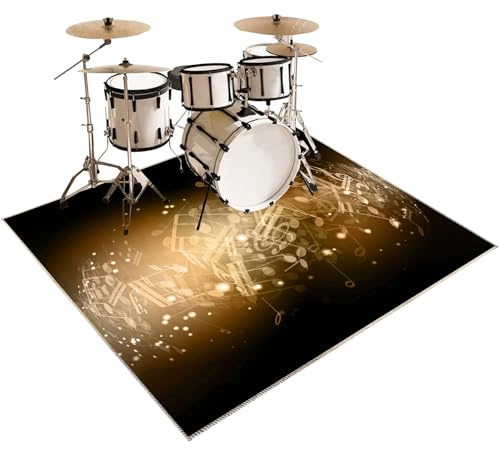 Schlagzeugteppich Drum Teppich rutschfeste Trommel Teppiche Quadratische Schallschutzdecke Für Bass Drum Snare elektronische Trommel Stoßdämpfer Haushalt verdickt rutschfest Drum-Teppich 160 x 140 cm