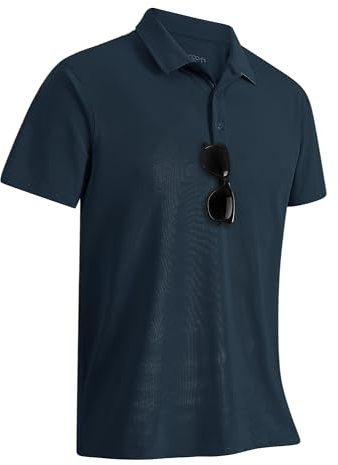 33,000ft Herren Poloshirt Golf Shirt UPF50+ Atmungsaktives Polohemd | Schnelltrocknend, Leicht, 4-Wege-Stretch, Weich, mit Sonnenbrillenring, für Golfen Casual Tennis, Arbeit