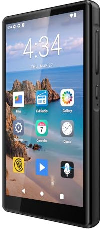 83GB MP3 Player Spotify mit Bluetooth, 4.5 Zoll Touchscreen MP4 Player WiFi, 2000mAh Portable Stereo HiFi Musik Player Lautsprecher, Amazon Music, Android-Streaming-Musik-Player für Kinder, FM Radio