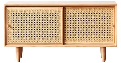 Zapatero de ratán con puerta corredera independiente para E y pasillo, elegante solución de almacenamiento para zapatos y accesorios, diseño que ahorra espacio.