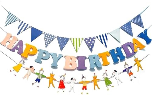Decoración Fiesta Cumpleaños, Guirnalda Happy Birthday con 5M Cuerda, Feliz Cumpleaños Decoración Happy Birthday, Pancarta Banderín Banner Cartel Letras Decorativas Papel (Colores)