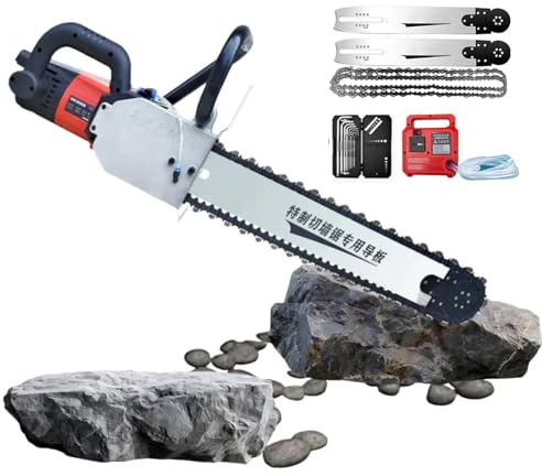 Motosega elettrica per cemento/tagliamuri con doppia catena diamantata/pompa dell'acqua intelligente, 0-7500 giri/min, profondità di taglio 35/48/69 cm, per granito, porcellana, pietra 7800W350