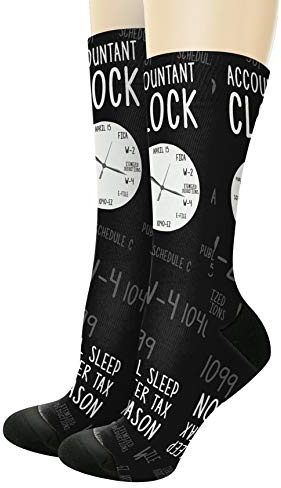Reloj Del Contador Dormiré Después De La Temporada De Impuestos Mujer Hombre Calcetin De Senderismo Transpirable Calcetines De Atletismo Anti-Rozaduras Calcetines De Running Para Camping Maratón