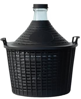 Flaschenland - Glasballon 10 Liter Enghals, Gärballon mit Kunststoffkorb, Ballonflasche mit schmaler Öffnung, Weinballon | Ideal zur Weinherstellung, Ansetzen von Schnaps, Likör, Kombucha