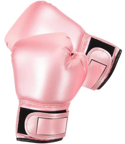 Pink Boxing Gloves Pair for Training Sparring Kickboxing | Pu Sponge Build, Easy off Fit, Thai and Fitness Workouts, Junior Size for Boy and Girl Martial Arts
