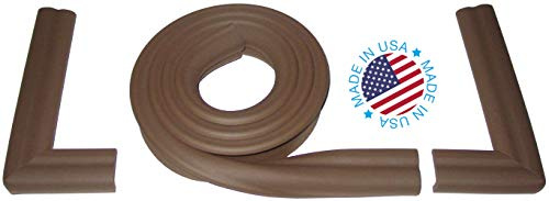 KidKusion Hearth Cushion | Made in USA | Brown | 8.33 Ft of Padding | Child Safety, Edge and Corner Guard, Babyproof Fireplace Bumper