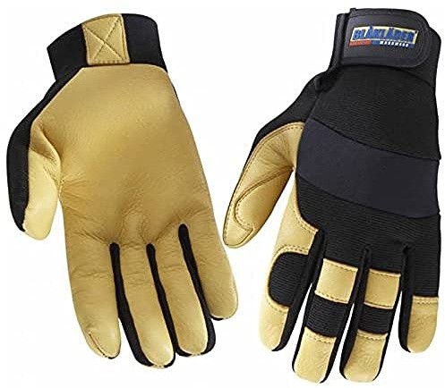 Blaklader 22393923 MIT ARBEITSHANDSCHUHEN GEFÜTTERTES LEDER, Schwarz/Gelb, grootte 10