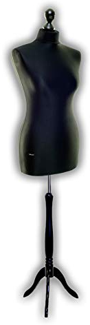 LUCCESI Schneiderpuppe | zum Probierpreis! | Größen S - XL (Female ♀) | Torso Size: L (40-42) | Wechselbezug schwarz | Standfuss schwarz | Damen - Schaufensterpuppe