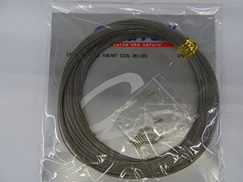 Stahlvorfach - 20 lb (9,1 Kg) - 100 Meter - Bund - ummantelt - Farbe silbergrau - 19-fädig