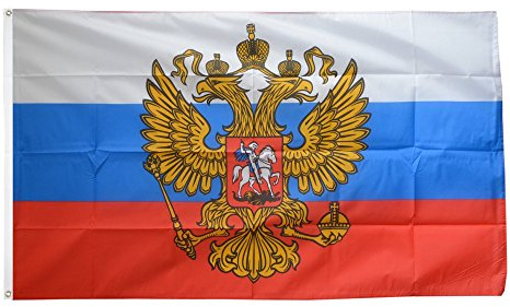 Flaggenfritze Fahne/Flagge Russland mit Wappen + gratis Sticker
