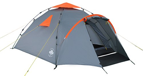 Lumaland Pop Up Zelt | 3-4 Personen Familienzelt | Wurfzelt Innenmaße 210x210x120 cm | Wasserdicht & Windfest | Ideal als Camping, Festival & Reise Zelt | Ultraleicht & Robust [Grau]